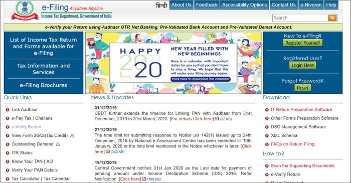 Income Tax Website